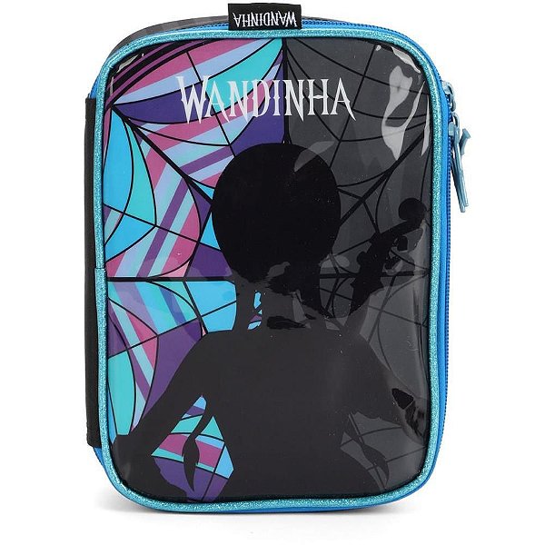 Estojo Tecido Wandinha G 1ZÍPER Preto