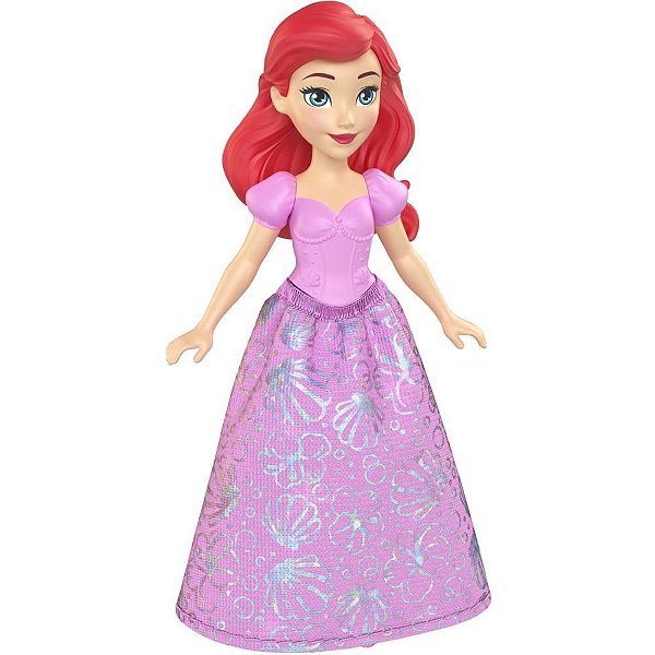 Boneca Disney Princesa Mini Ariel 9CM com Vestido Removível e Articulada