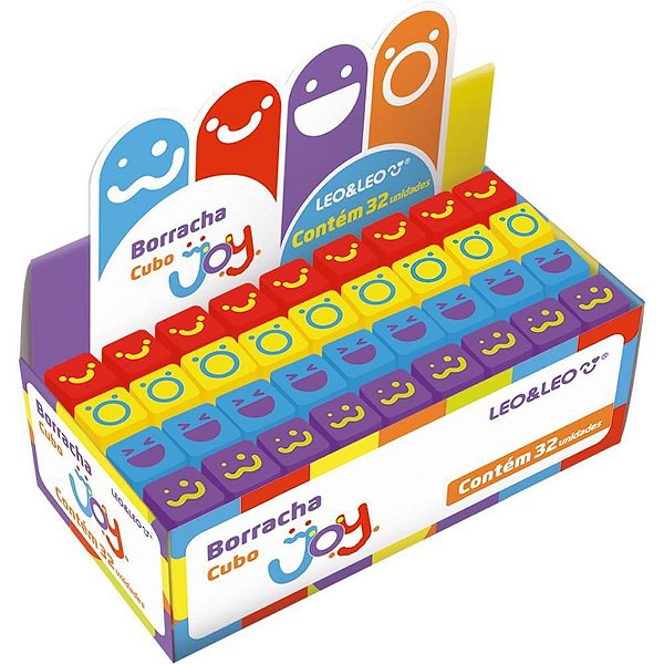 Borracha Decorada Color JOY Cubo Decorado 4CORES  CX.C/32