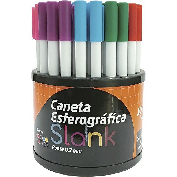 Caneta Esferográfica SLANK 0.7MM - 10 Cores - Display com 50 Unidades
