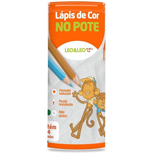 Lápis de COR Redondo Leo e Leo NO Pote 24 Cores