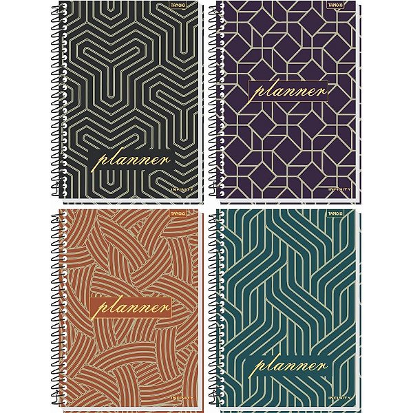 Agenda Planner Permanente INFINITY CD Espiral 96 Folhas Pacote com 4