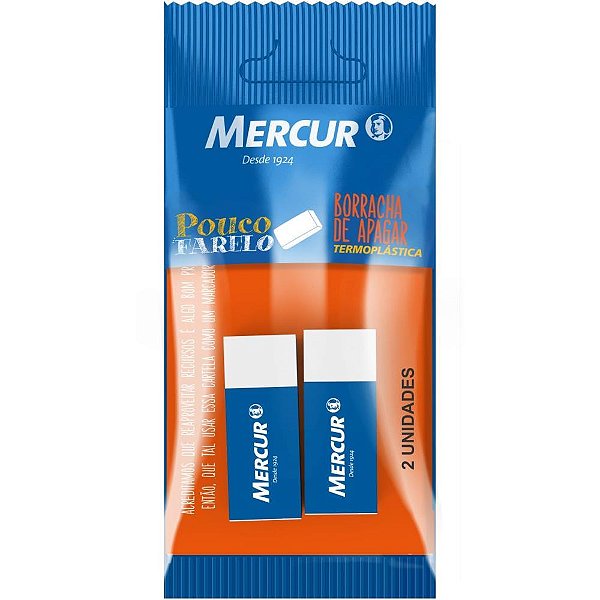 Borracha Branca PULL PACK TR Mini com Capa Papel - Pacote com 2 Unidades