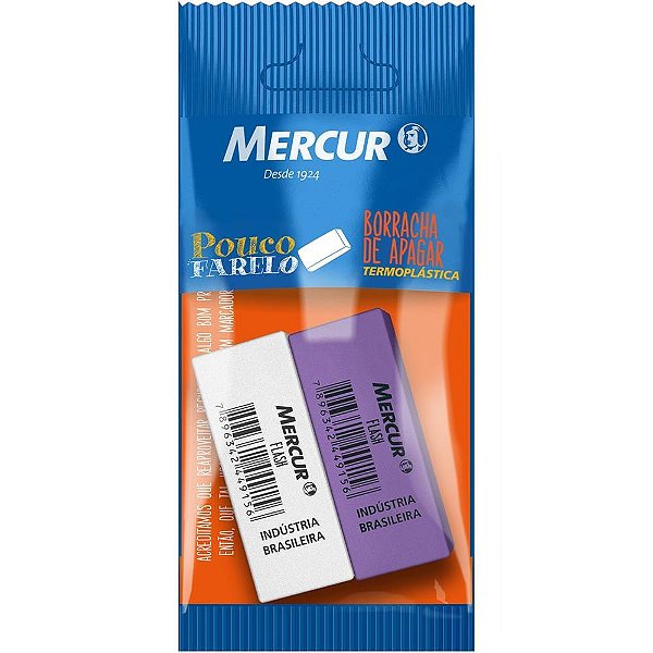 Borracha Colorida PULL PACK FLASH 1 BRANCA/1 Roxa Blister com 02