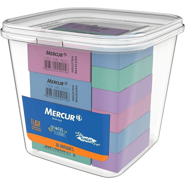 Borracha Colorida TR FLASH Pastel Sortida - Pote com 30 Unidades