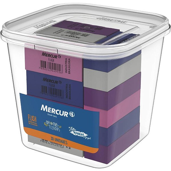 Borracha Colorida TR FLASH Sortida Pote com 30 Unidades
