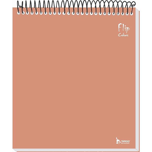 Caderno 01X1 Capa Dura FLIP Pêssego Pastel Vertical 80 Folhas - Pacote com 04