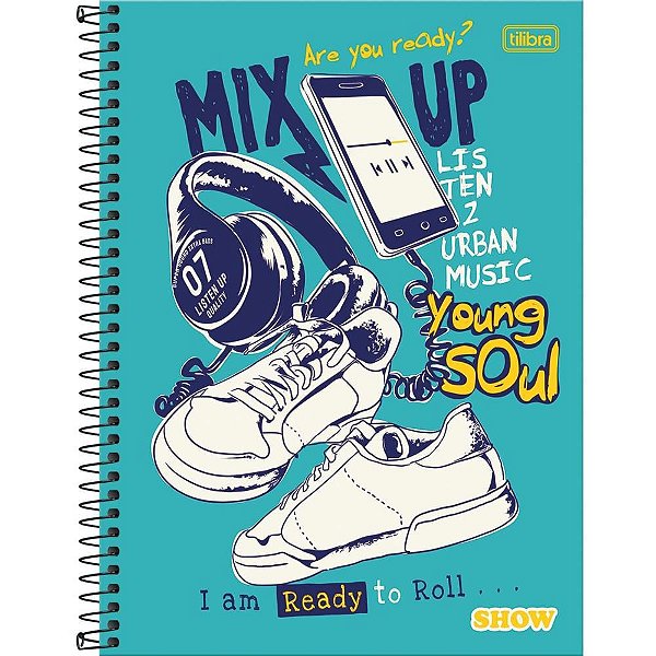 Caderno 10X1 Capa Dura SHOW 160 Folhas Masculino - Pacote com 4