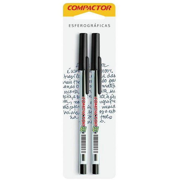 Caneta Esferográfica 0.7MM Blister com 2 Pretas Caixa com 10