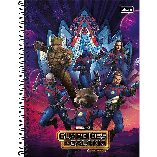 Caderno 10X1 Capa Dura Guardioes da Galaxia 160FLS. PCT 04