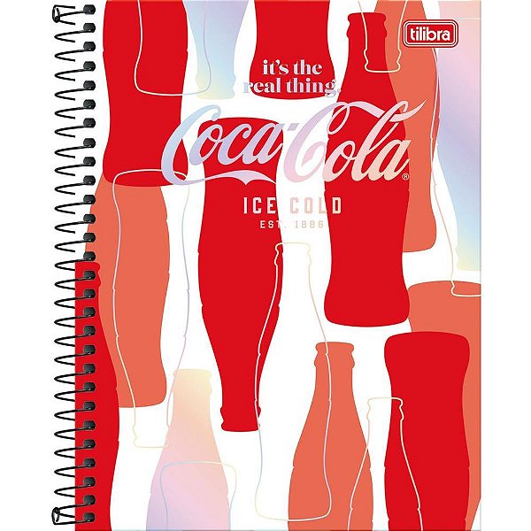 Caderno 10X1 Capa Dura Colegial COCA-COLA 160 Folhas - Pacote com 4 Unidades