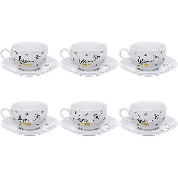 Xícara CHA Porcelana Honey 12PCS Jogo