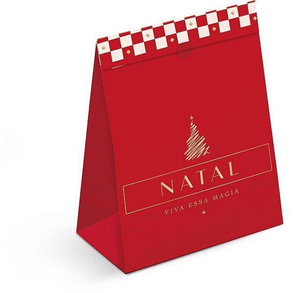 Sacola de Natal Lines P 22X15X7CM. VM PCT.C/10
