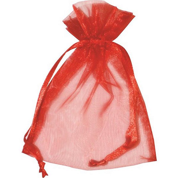 Saco de Organza Vermelho 10X15CM PCT.C/10