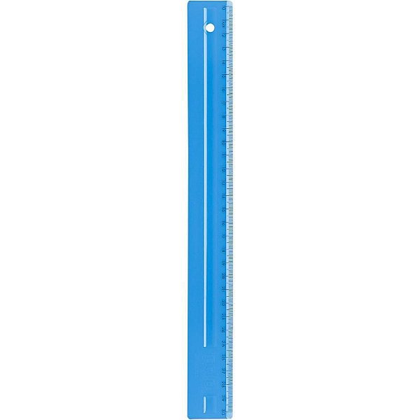 Régua de Poliestireno FULL Color 30CM Azul - Pacote com 24 Unidades