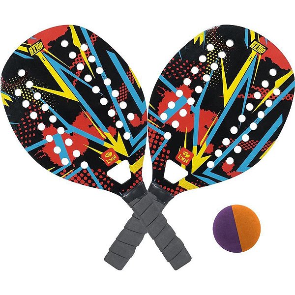 Raquete Beach Tennis KIT 2 Raquetes+bolinha RED