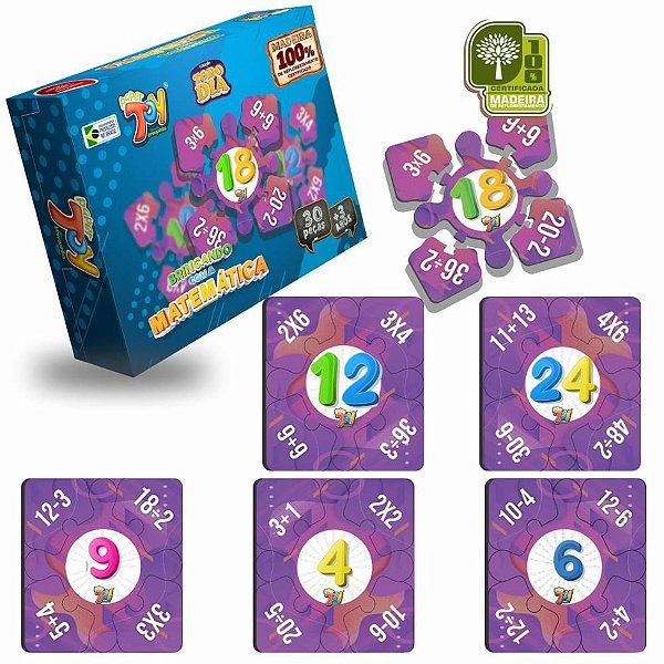 QUEBRA-CABEÇA Madeira Brincando com Matematica 30 Peças