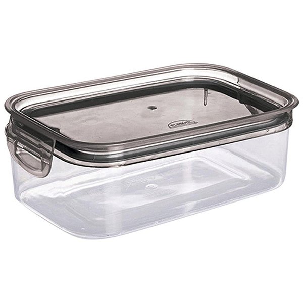Pote Plástico Retangular com Trava 500ML Cristal
