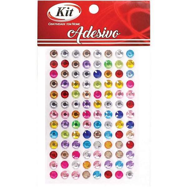 Pedraria Adesivo STRASS 4MM Multicolor - Pacote com 20 Unidades