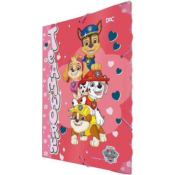 Pasta Plástica com ABA Patrulha Canina Oficio Rosa PCT.C/10