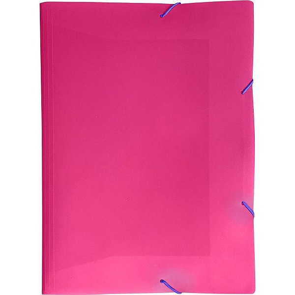 Pasta ABA Elástica Plástica A4 FULL Color PINK Pacote com 10
