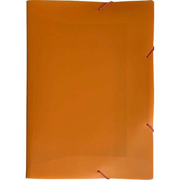 Pasta ABA Elástica Plástica A4 FULL Color Laranja Pacote com 10