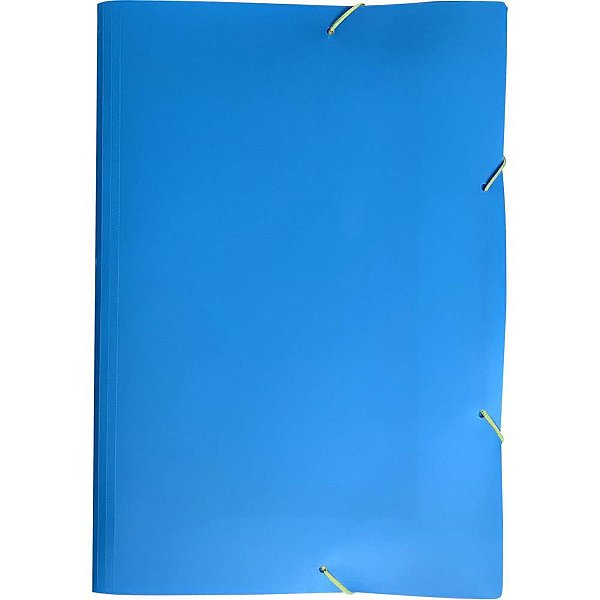 Pasta ABA Elástica Plástica A4 FULL Color Azul Pacote com 10
