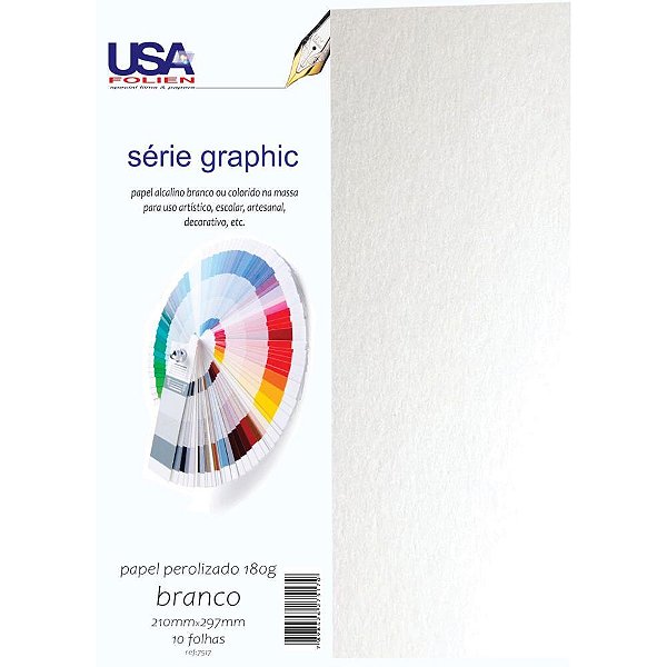 Papel A4 Pérolado Color Graphics 180G Branco - Pacote com 10