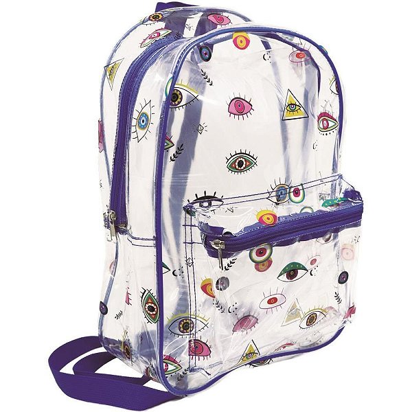 Mochila EYES PVC Transparente Decorada MD