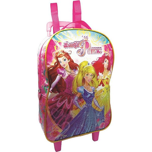 Mochila Infantil com Rodinha Beautiful Princess MD Sortido