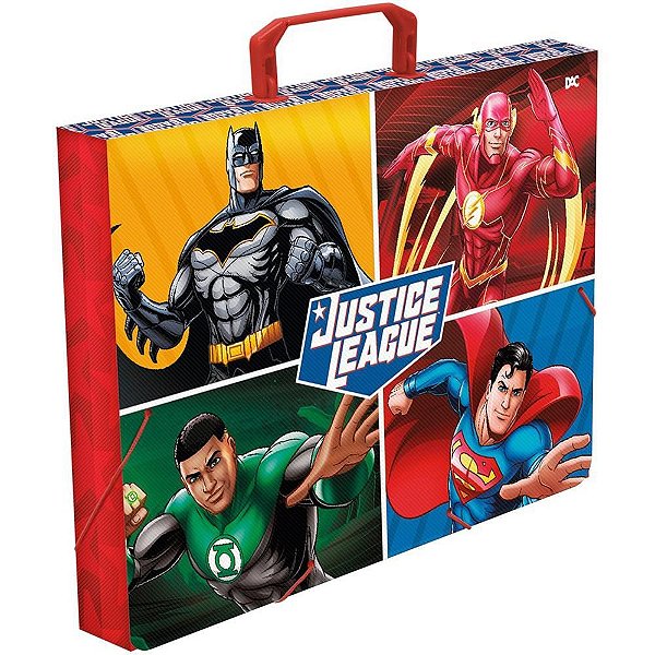 Maleta Plástica com ALÇA Decor Liga da Justiça 40MM