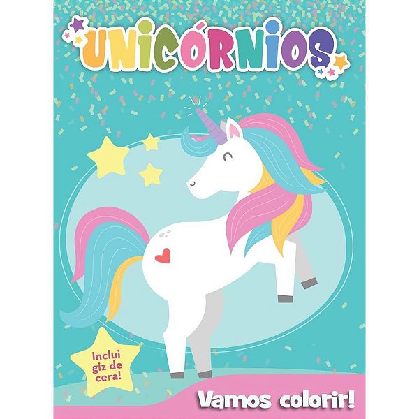 Livro Infantil para Colorir Unicórnios Vamos Colorir 12 Páginas