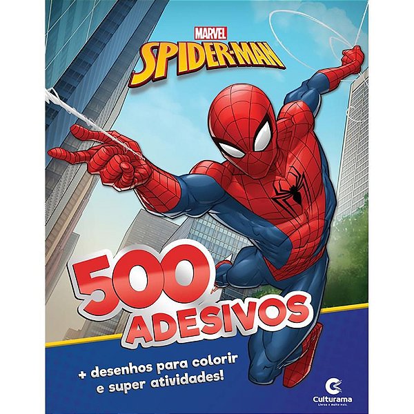 Livro Infantil Colorir Homem ARANHA com 500 Adesivos