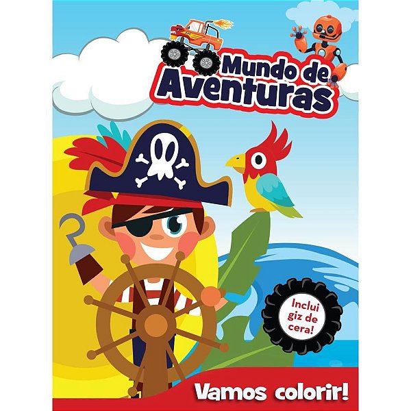 Livro Infantil Colorir Aventuras Vamos Colorir 12 Páginas