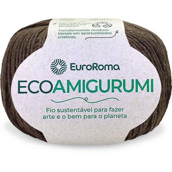 Linha para Crochê Ecoamigurumi Marrom 8/7 Fios 160G 254MTS