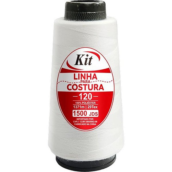 Linha para Costura Poliéster 1500 JDS Branca - Pacote com 6
