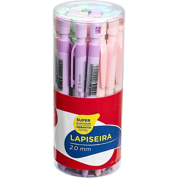 Lapiseira 2.0MM Molin Cores Sortidas Pote com 24 Unidades