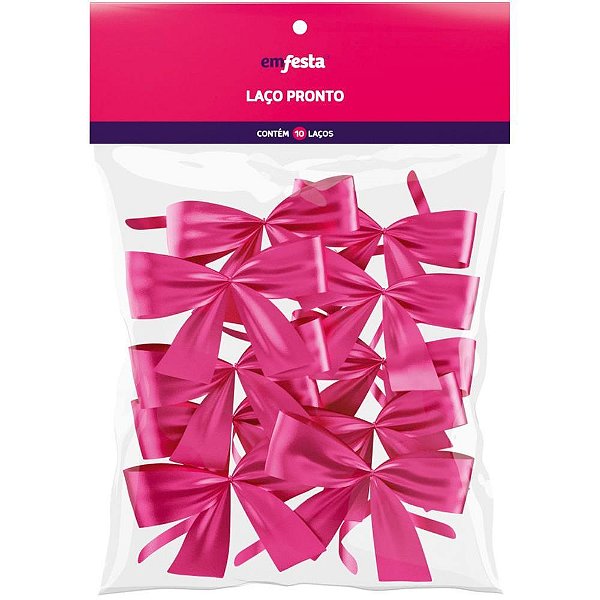Laço Pronto Liso 30MM Tope PINK PCT. C/10
