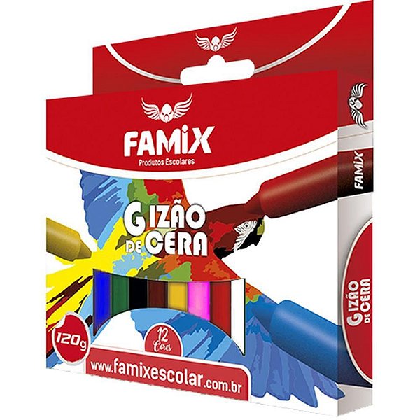 Giz de Cera Gizão 12 Cores 120G Pacote com 6