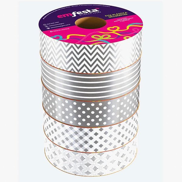 Fita Poli Decorada 30MM X 30M Cristalle Sortido Pacote com 5