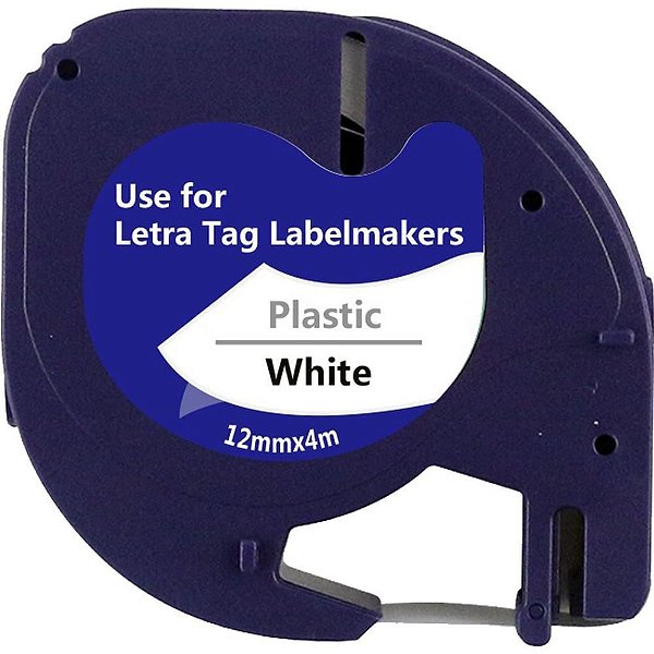 Fita Rotulador Eletrônico 12MM X 4M 91201 PRETO/BRANCO