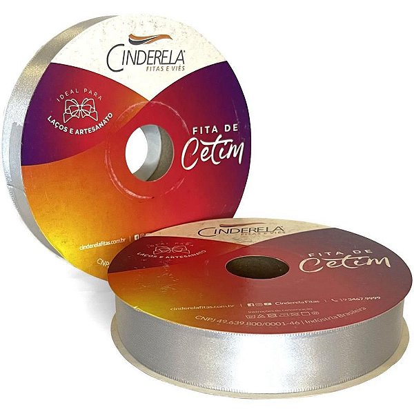 Fita de Cetim 22MM X 50M Prata