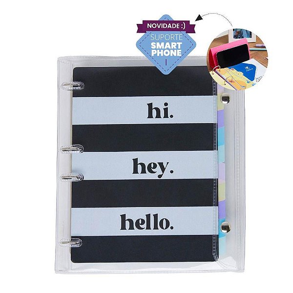 Fichário de PVC Colegial Inspire 10 DIV. Preto