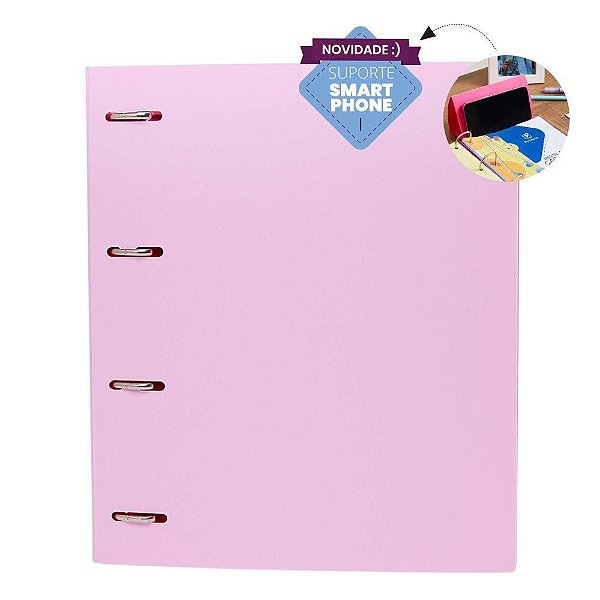 Fichário de PVC UNIV. CD 10 DIV. Rosa Pastel