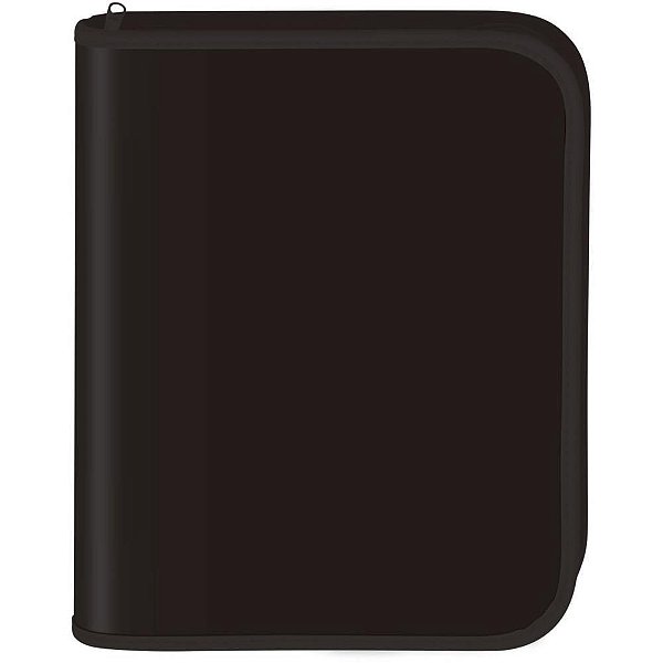 Fichário com Zíper ALL BLACK Universitário 48 Folhas