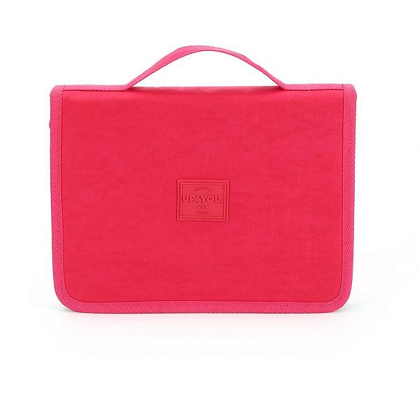 Estojo Tecido UP4YOU Crinkle Pasta 1 Zíper Rosa