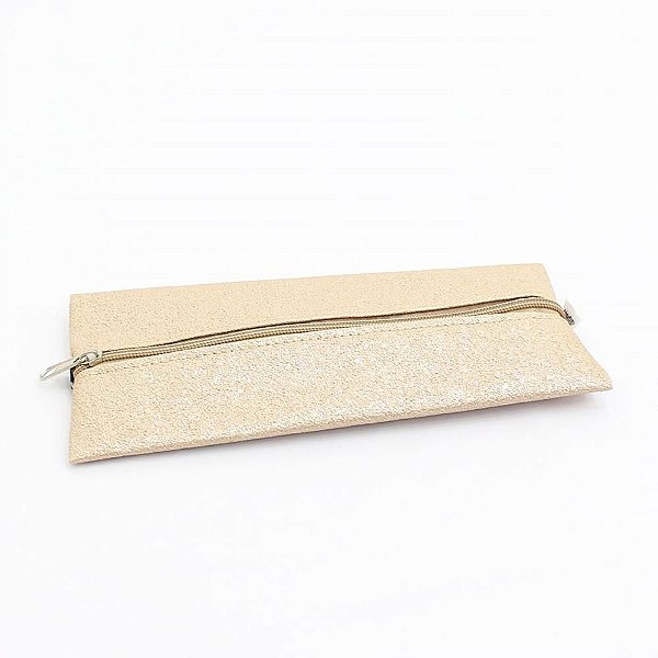 Estojo PVC GLAM C/ELÁSTICO 1ZÍPER Nude