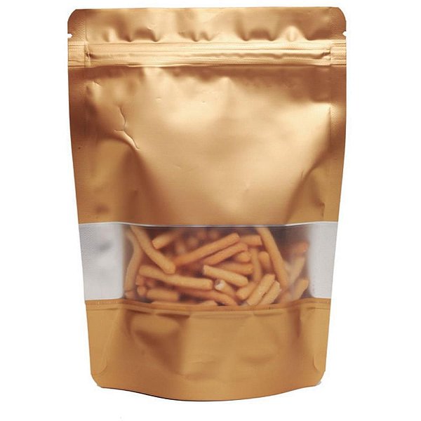 Embalagem para Alimentos Saco Hermético Ouro 10X15CM PCT 10