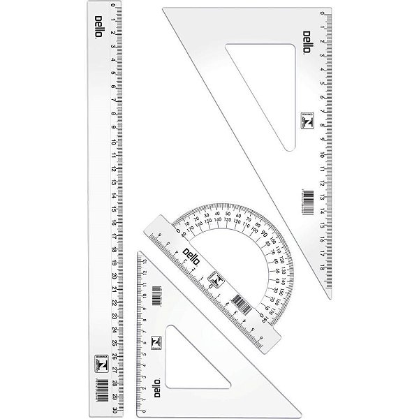 Conjunto para Desenho 1 Grau C/5 Pecas Cristal