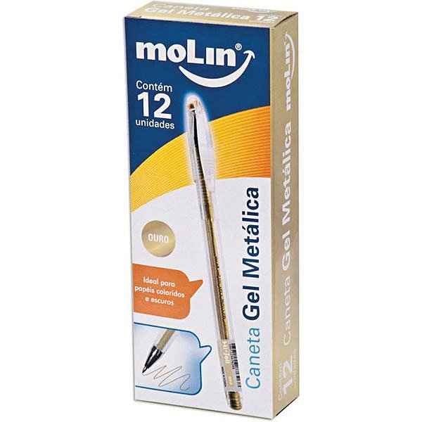 Caneta GEL Metálica 0,7MM Ouro CX C/12